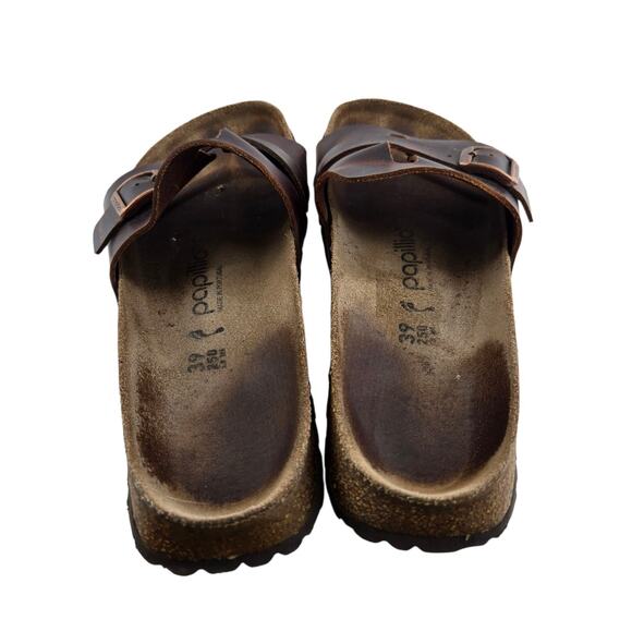 Birkenstock Sandals Size 39 Womens 8 8.5 Papillon Carmen Slip On Brown Leather - Picture 7 of 12